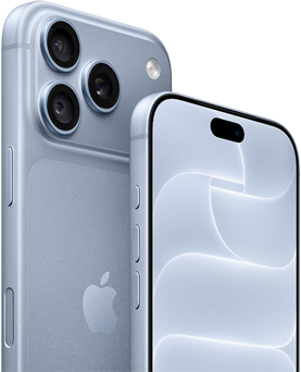 iPhone 18 Pro, glacier, front and back view showing Ceramic Shield, triple camera system