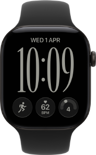 Apple Watch Series 12, aluminium case, black colour, Responsive Art watch face, Sport Band, black colour