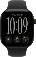 Apple Watch Series 12, aluminium case, black colour, Responsive Art watch face, Sport Band, black colour